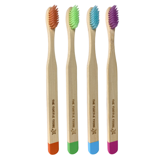 The Turtle Tribe® Eco Bamboo Toothbrush 4-pack, Soft