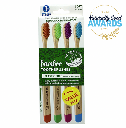 The Turtle Tribe® Eco Bamboo Toothbrush 4-pack Turtle Tribe